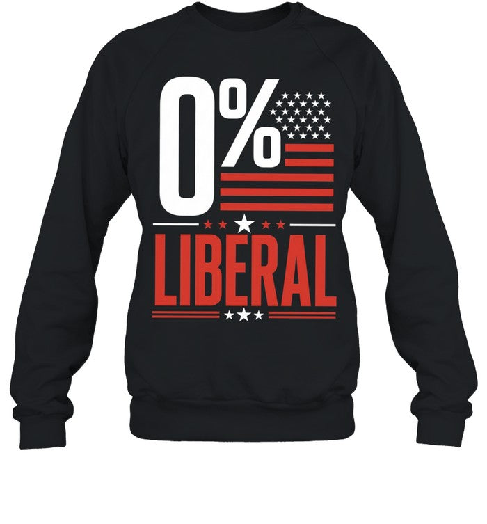0% Liberal American Flag Conservative Unisex T-Shirt