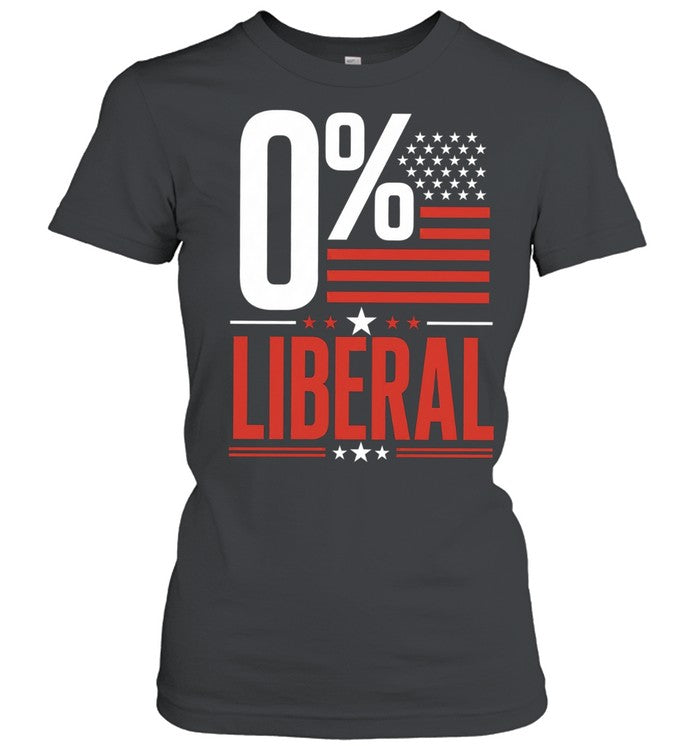 0% Liberal American Flag Conservative Unisex T-Shirt