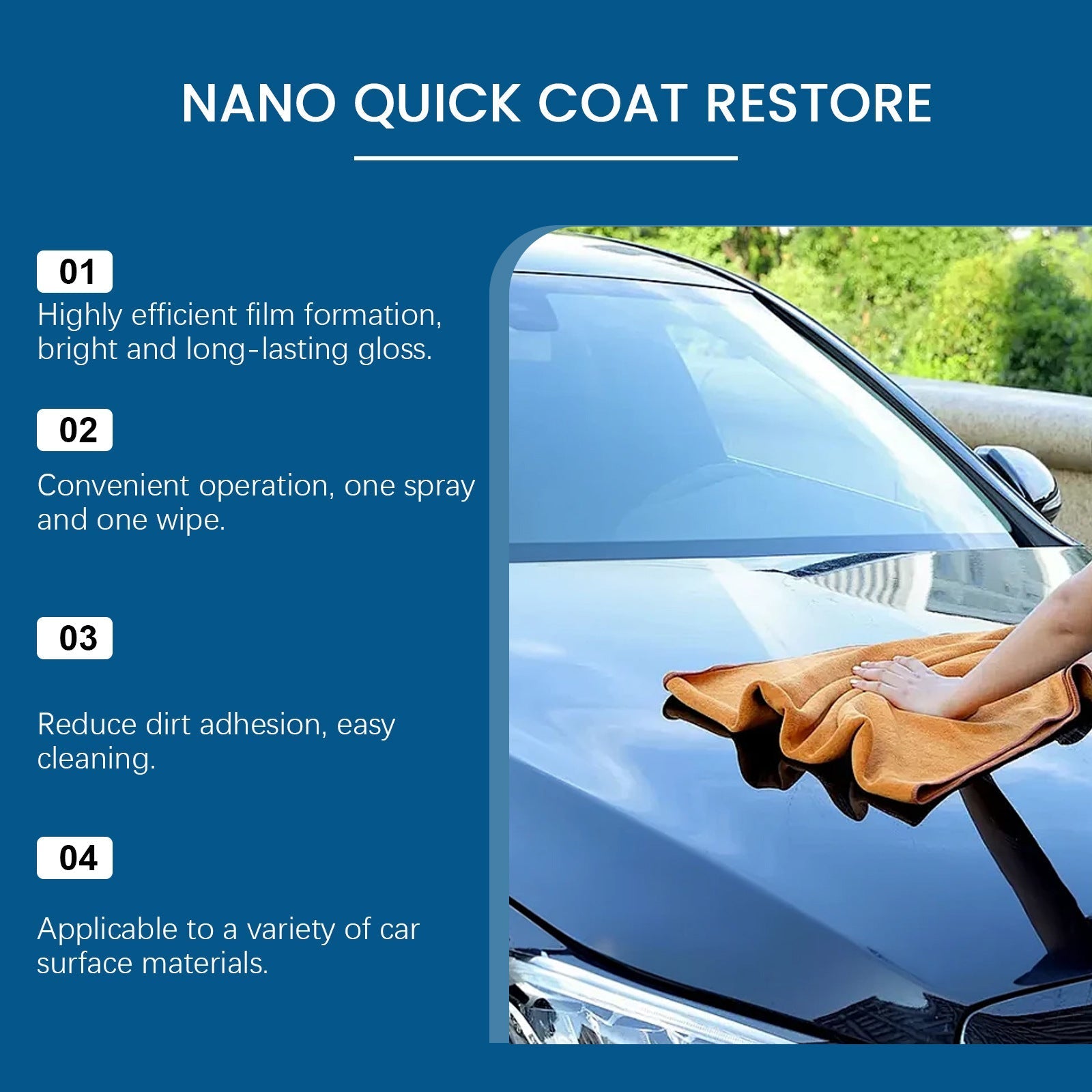 Nano automotive coating spraying – a professional spray coating with excellent hydrophobicity and UV protection.