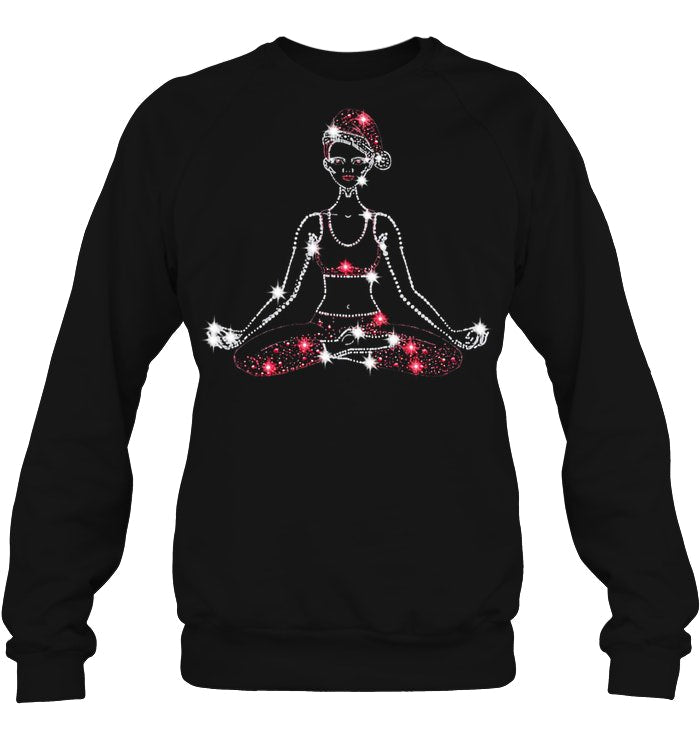 Sparkle Rhinestone Yoga Girl Christmas Sweater