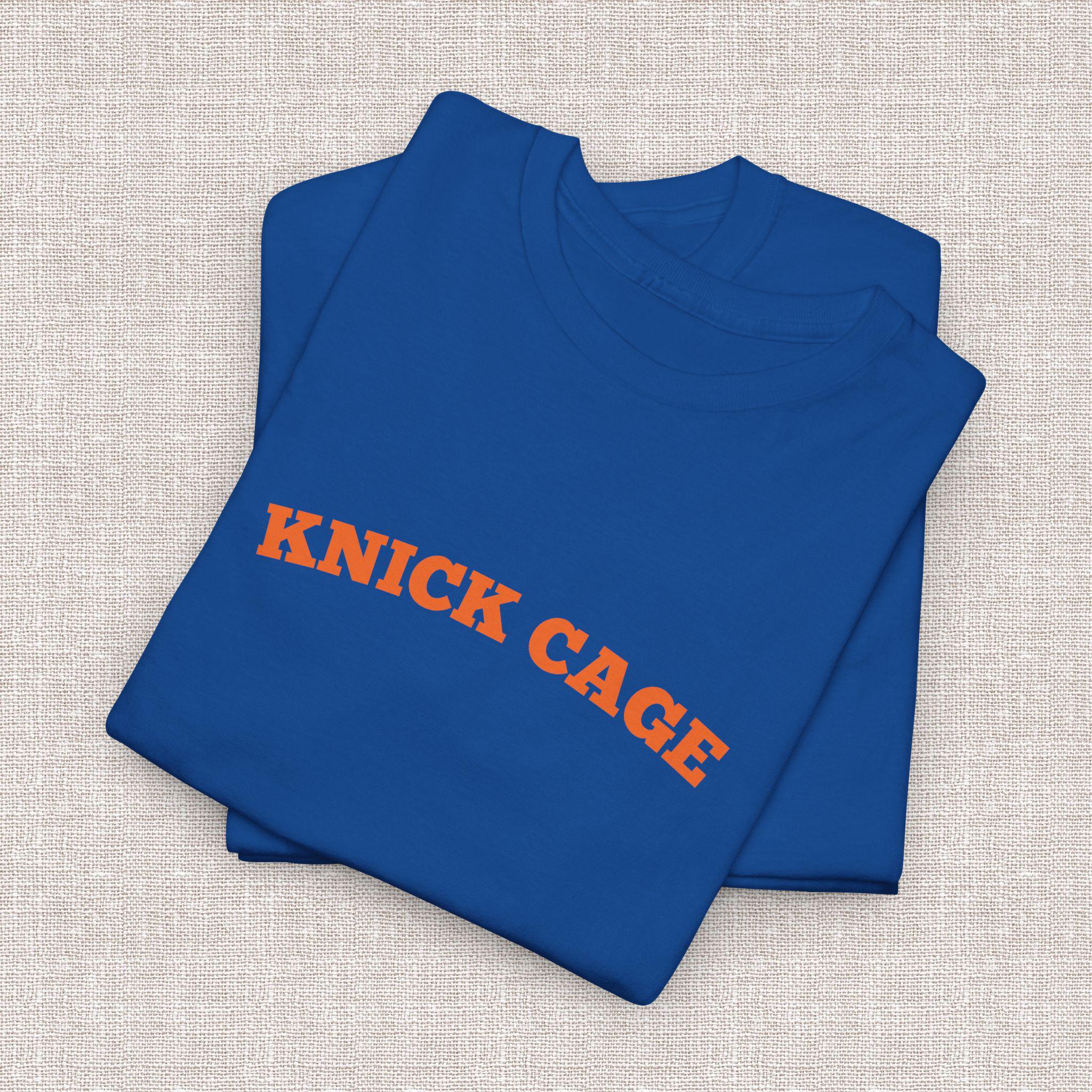 Knick Cage Tee Basketball Pun Ny Basketball Team Hoops Blue Orange Game Day Sports Fan (2)