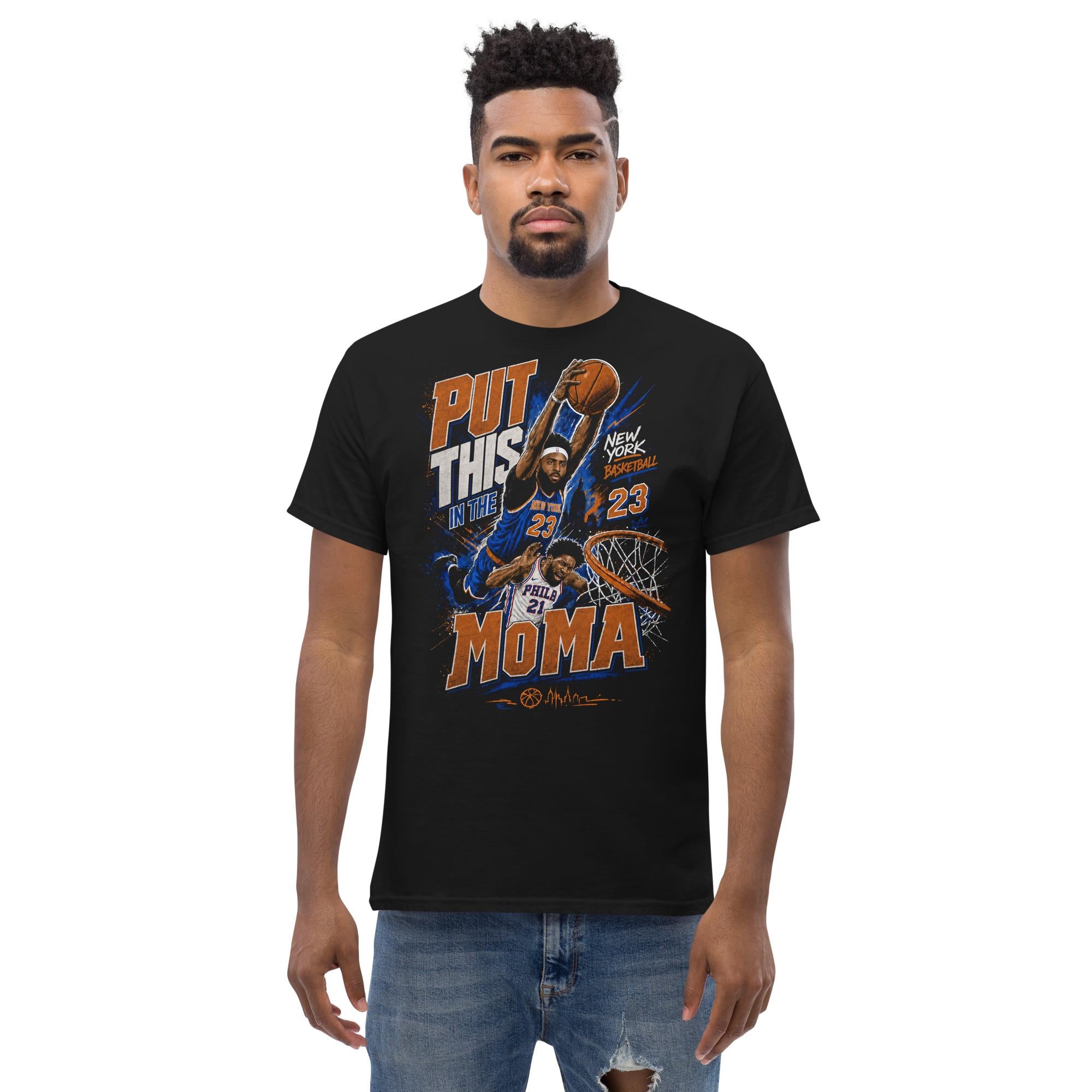 York Basketball Dunk Gothic Streetwear Orange Blue Hoops Fan Vintage Poster Basketball (2)