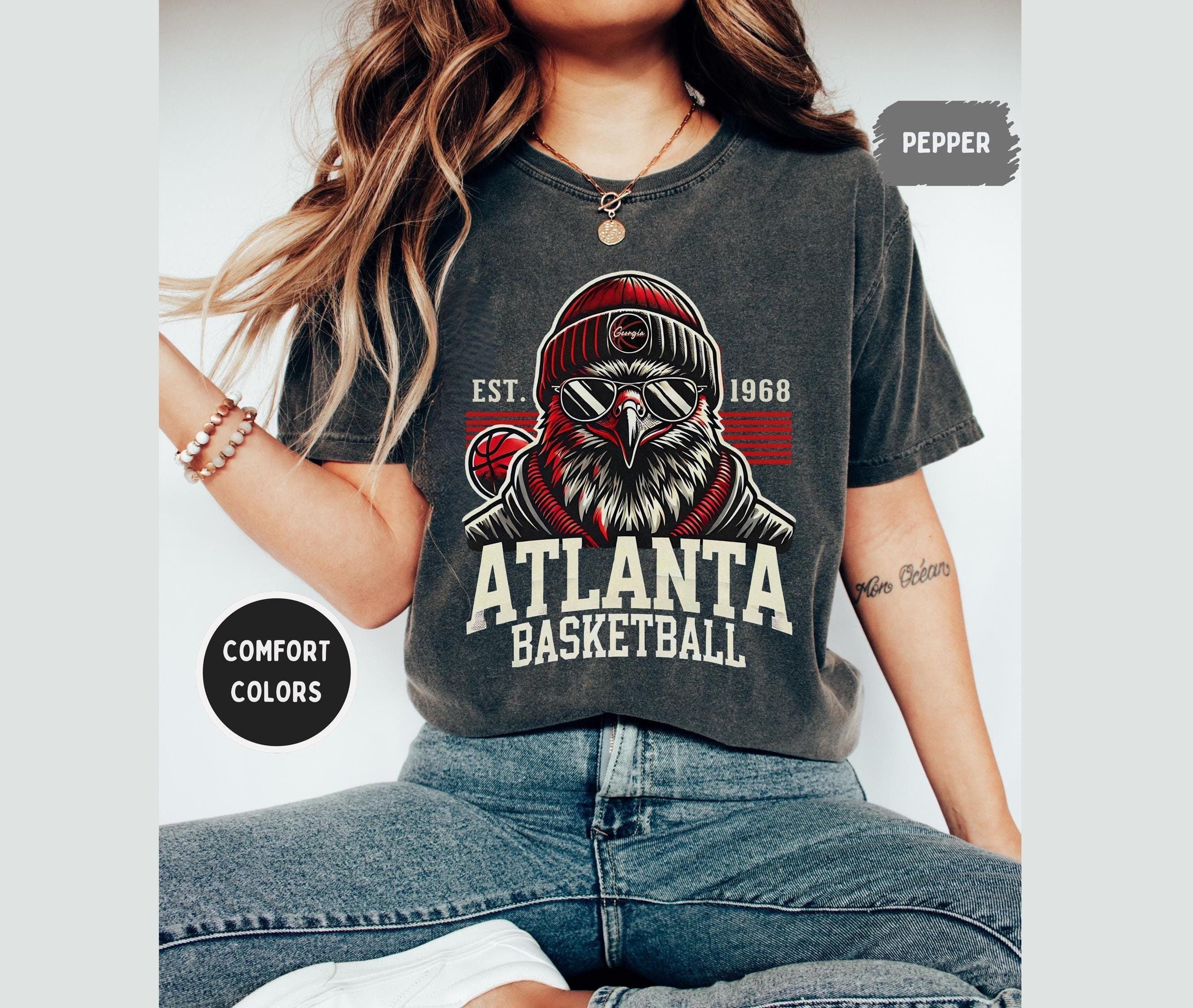 Atlanta Basketball Comfort Colors Georgia Sports Tee Game Day Basketball Hawk Fan (2)