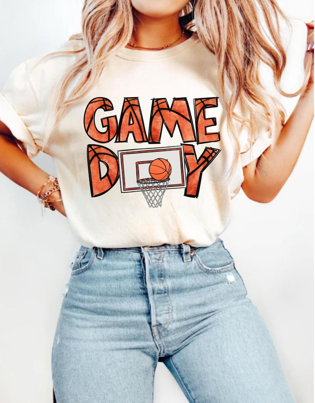 Basketball Game Day Comfort Colors Basketball Sports Mom Fan Tee (2)