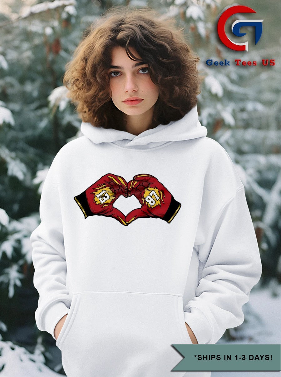 13 + 87 heart hands Taylor shirt