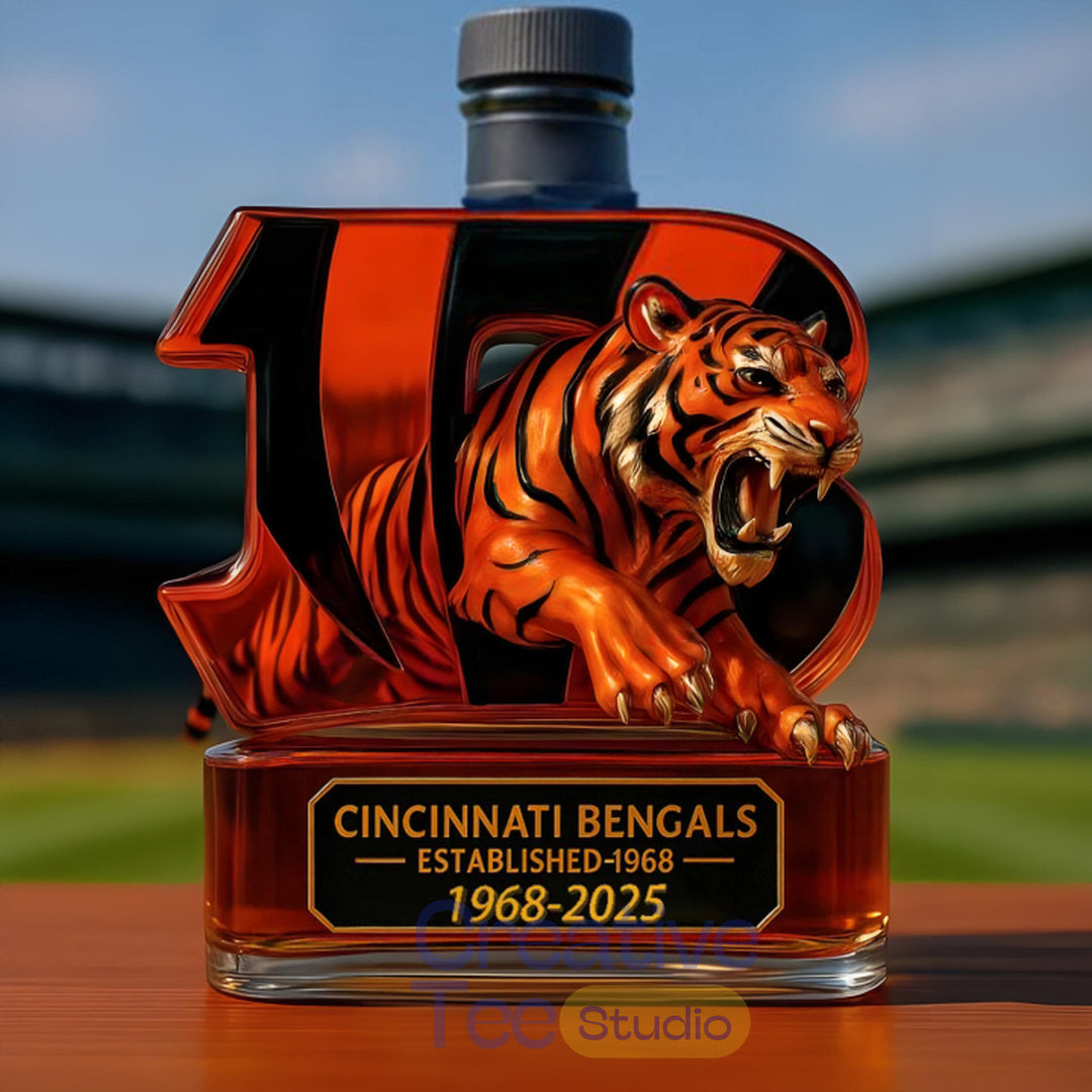 Cincinnati Bengals 57th Anniversary ‘Crowned Jungle Spirit’ Whiskey Bottle