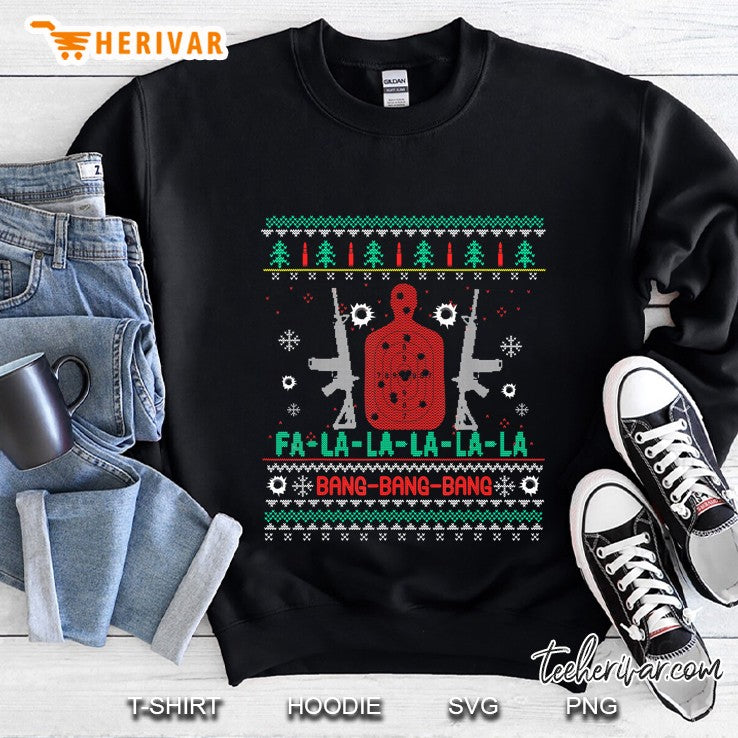 Bang Bang AR-15 Gun Ugly Christmas Sweater