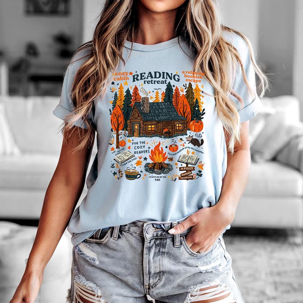 Reading Retreat Fall Book Lover Book Fall Tee Autumn Readers Book Lover Reader Book Club (3)