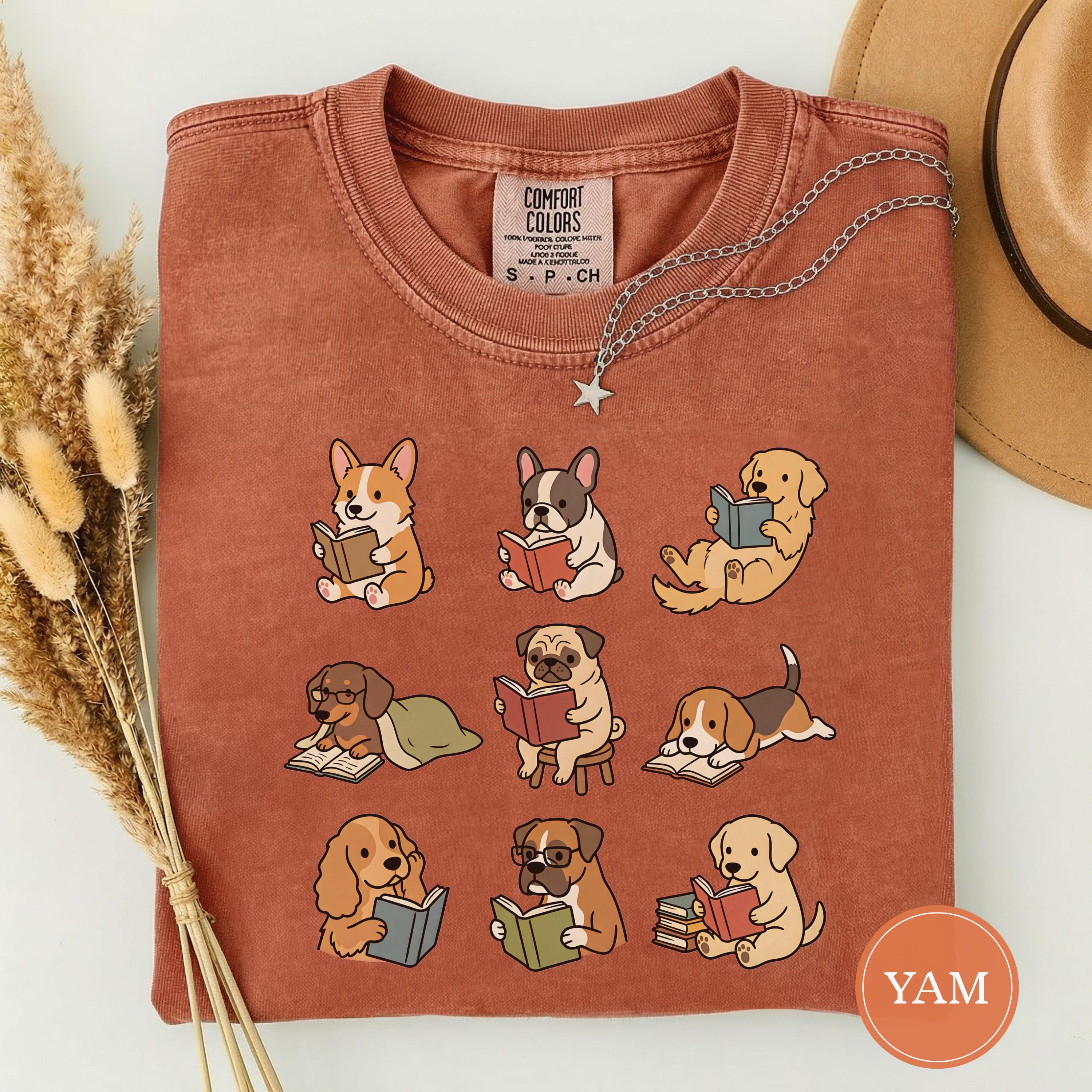 Dog Reading Dogs Books Tee Dog Lover Animal Book Lover Dog (3)