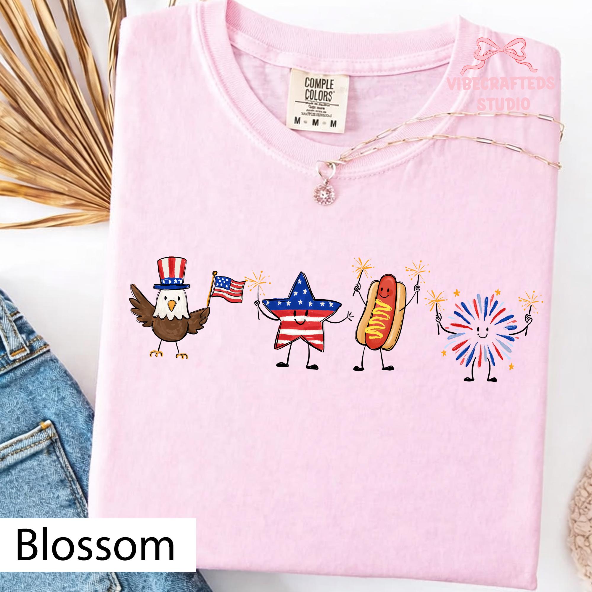 4th July Patriotic Eagle Star Hotdog Firework Tee America Comfort Colors Usa Tee Independence Day (3)