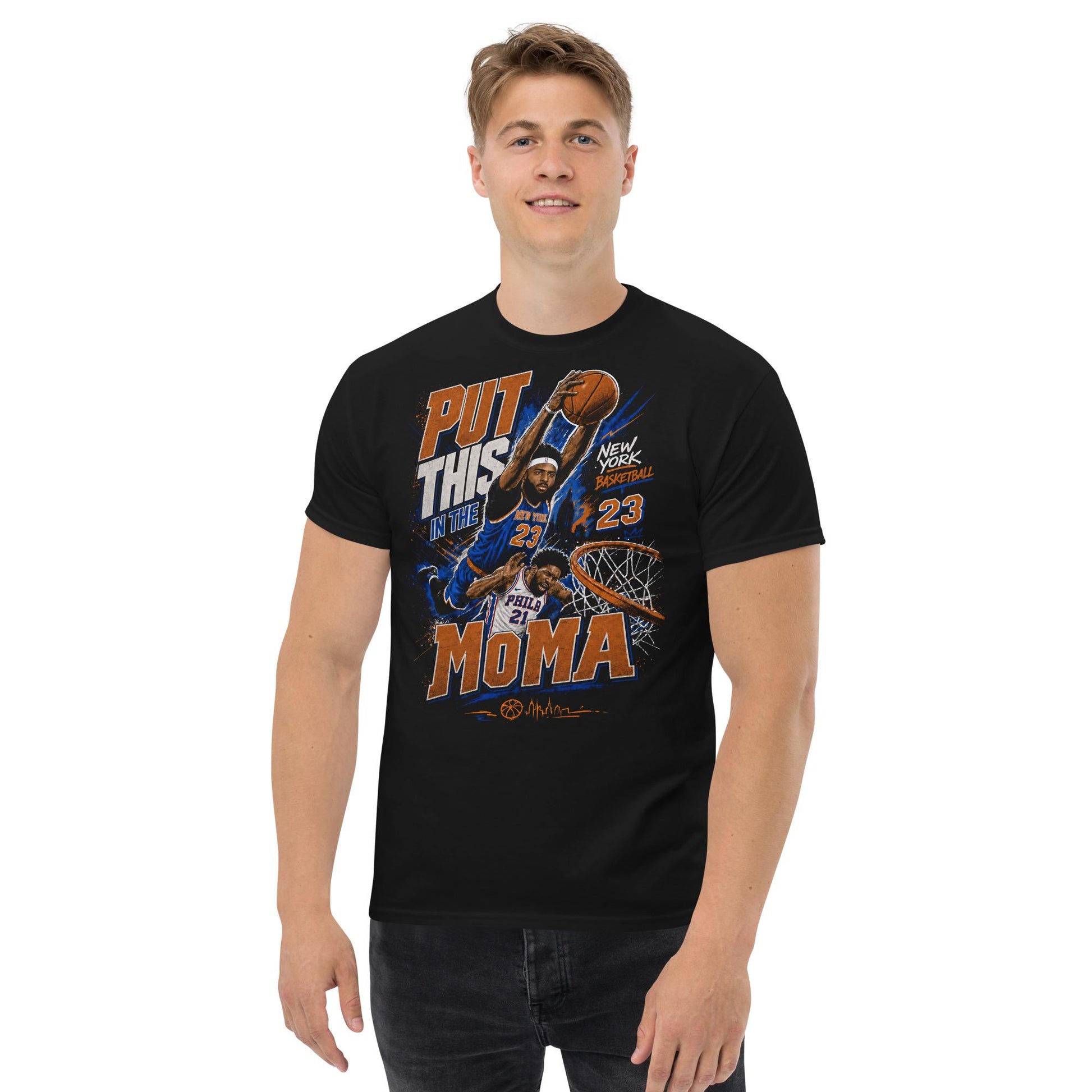 York Basketball Dunk Gothic Streetwear Orange Blue Hoops Fan Vintage Poster Basketball (3)