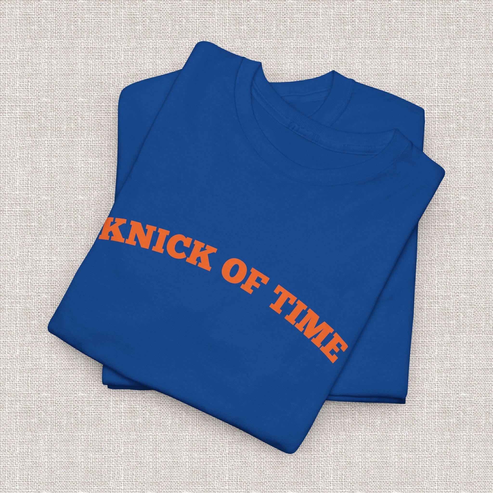 Knick Time Ny Basketball Pun Tee Sports Fan Blue Orange Game Day Retro Pop Culture (3)
