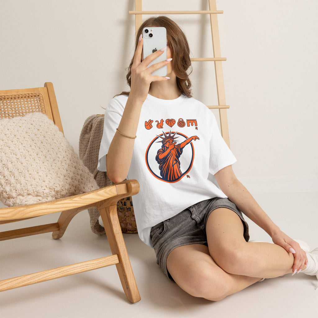 Statue Liberty Dabbing Tee Nyc Liberty Orange Navy Circle Sports Nyc Basketball (3)