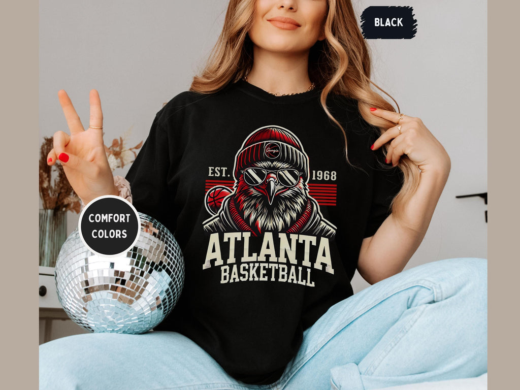 Atlanta Basketball Comfort Colors Georgia Sports Tee Game Day Basketball Hawk Fan (3)