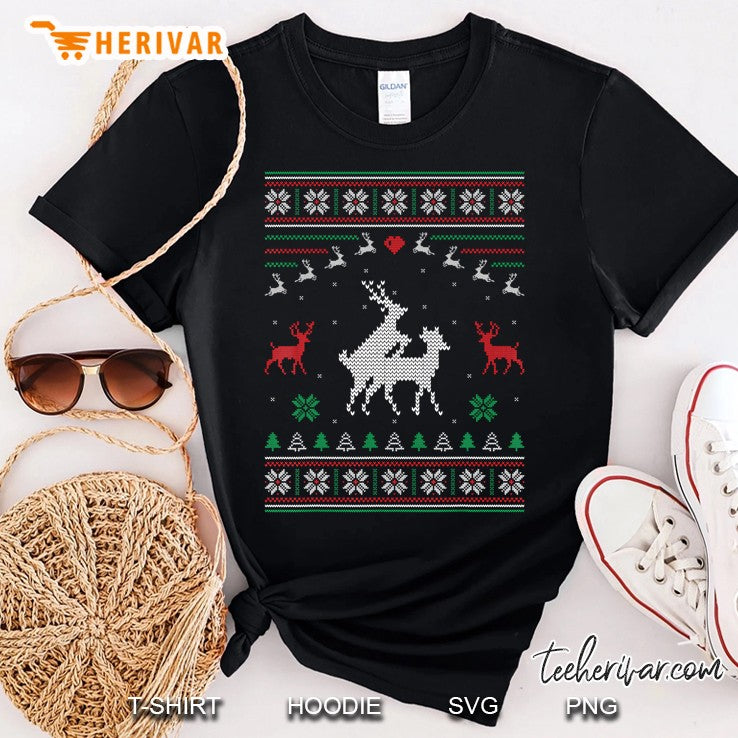 Humping Reindeer Couple Making Love Ugly Christmas Sweater