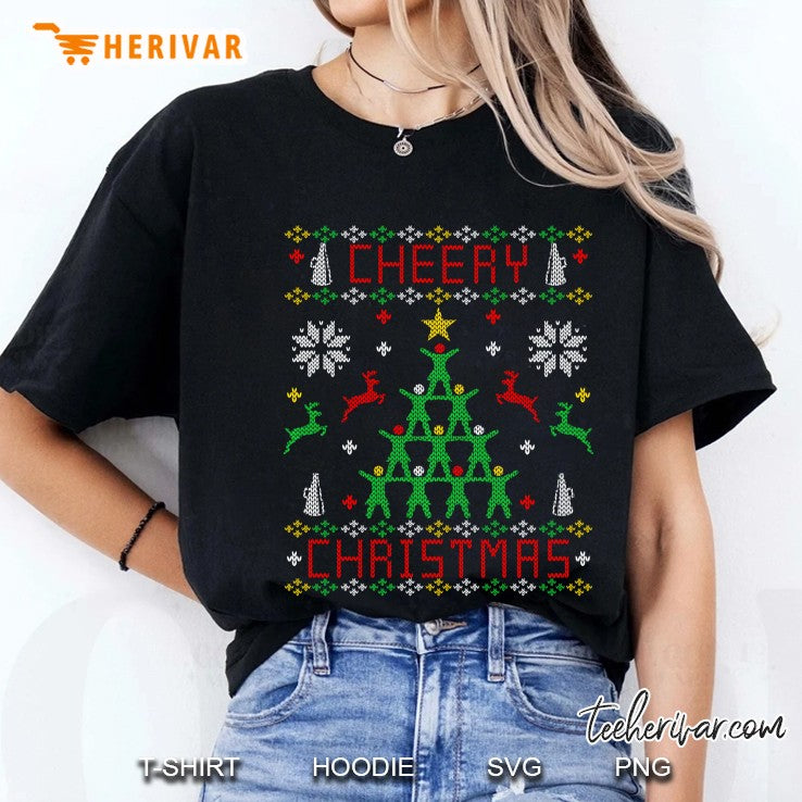 Cheering Cheerleader Ugly Christmas Sweater Party Shirt