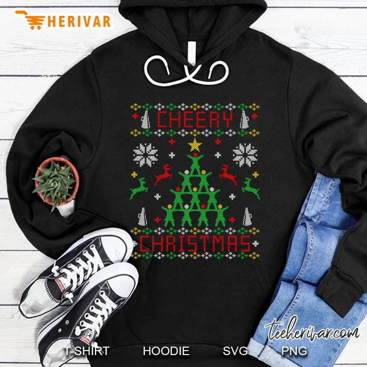 Cheering Cheerleader Ugly Christmas Sweater Party Shirt