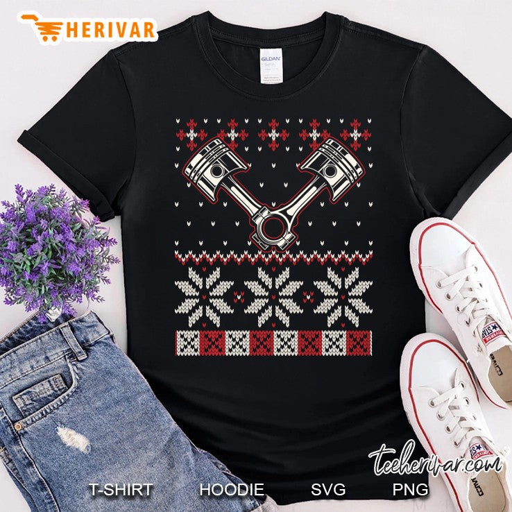 Automobile Piston Ugly Christmas Sweater Auto Car Mechanic