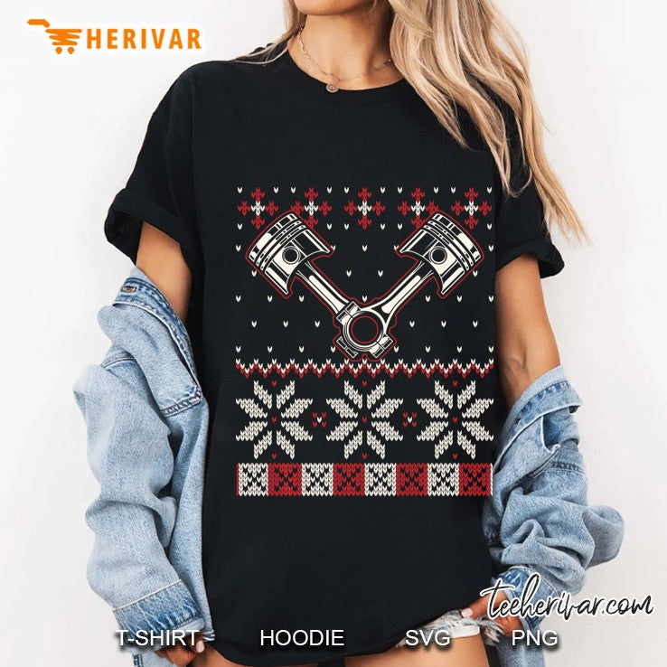 Automobile Piston Ugly Christmas Sweater Auto Car Mechanic
