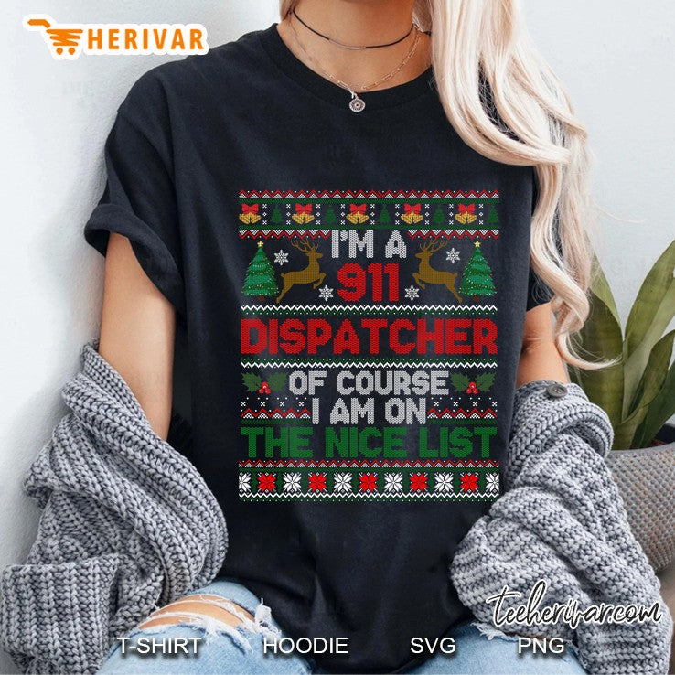 911 Dispatcher Nice List Ugly Christmas Sweater