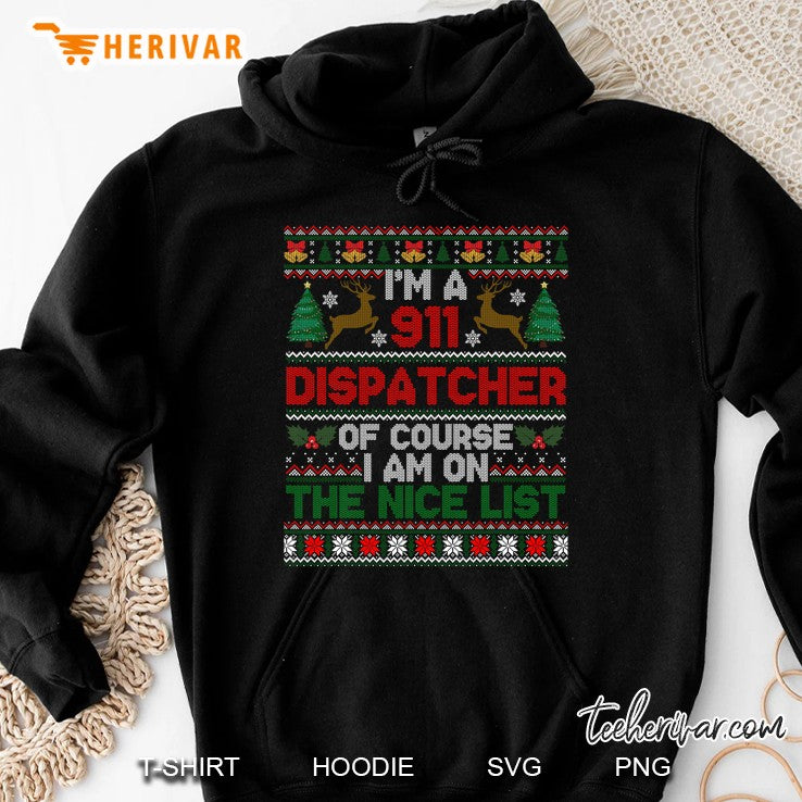 911 Dispatcher Nice List Ugly Christmas Sweater