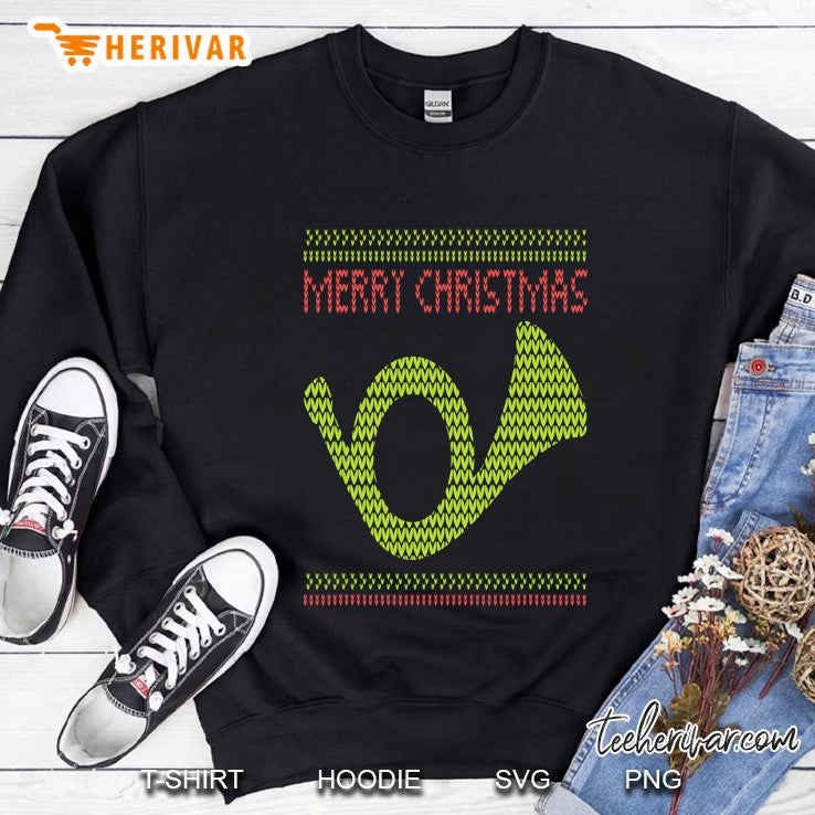 Christmas Ugly Sweater French Horn Brass Design