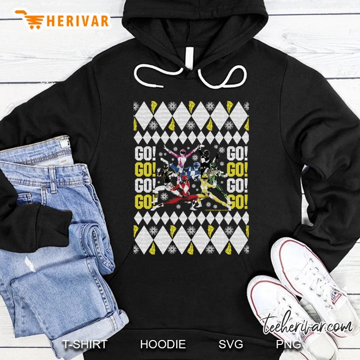 Power Rangers Christmas Ugly Sweater Go Go Group Shot