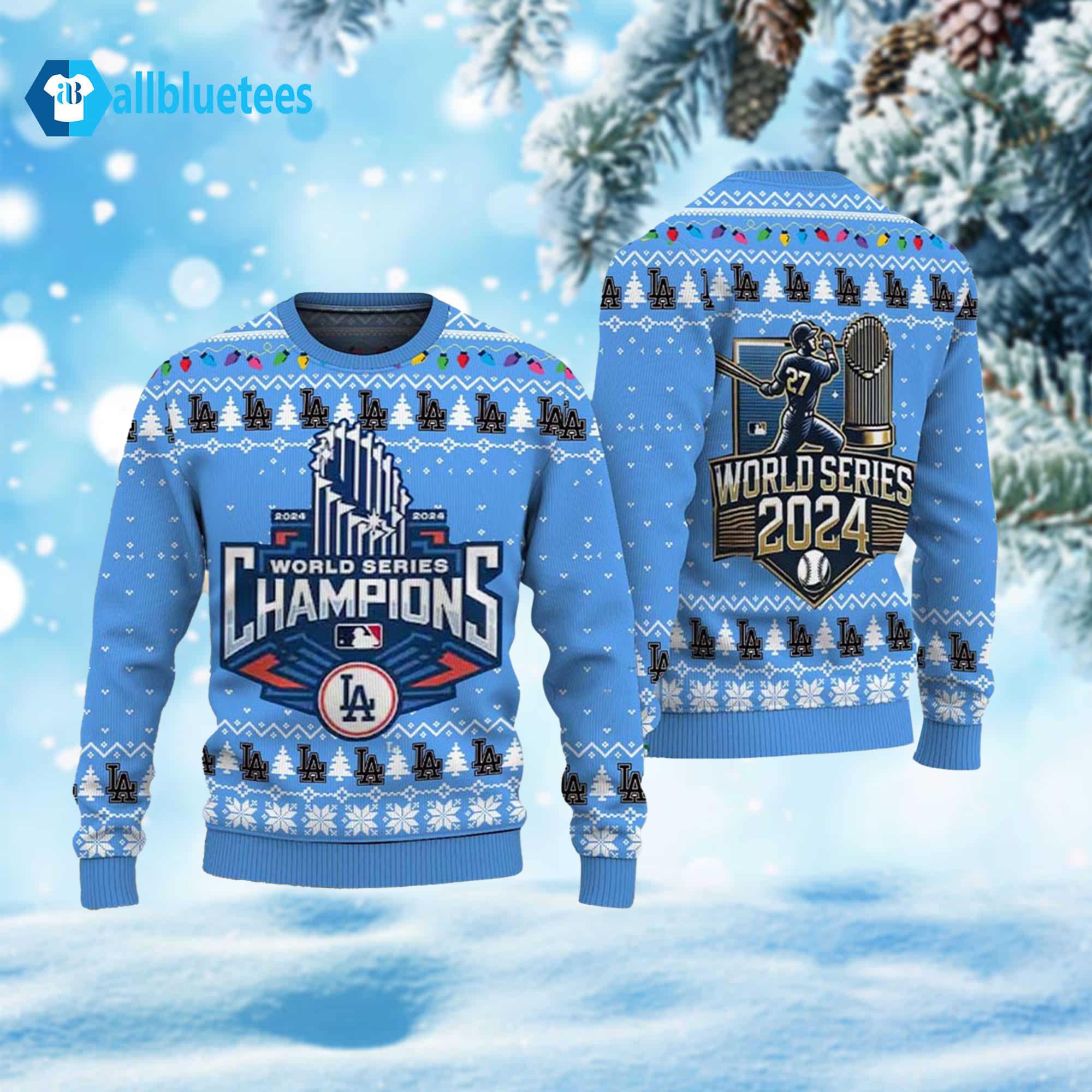 2024 LA Dodgers World Series Champions Ugly Christmas Sweater