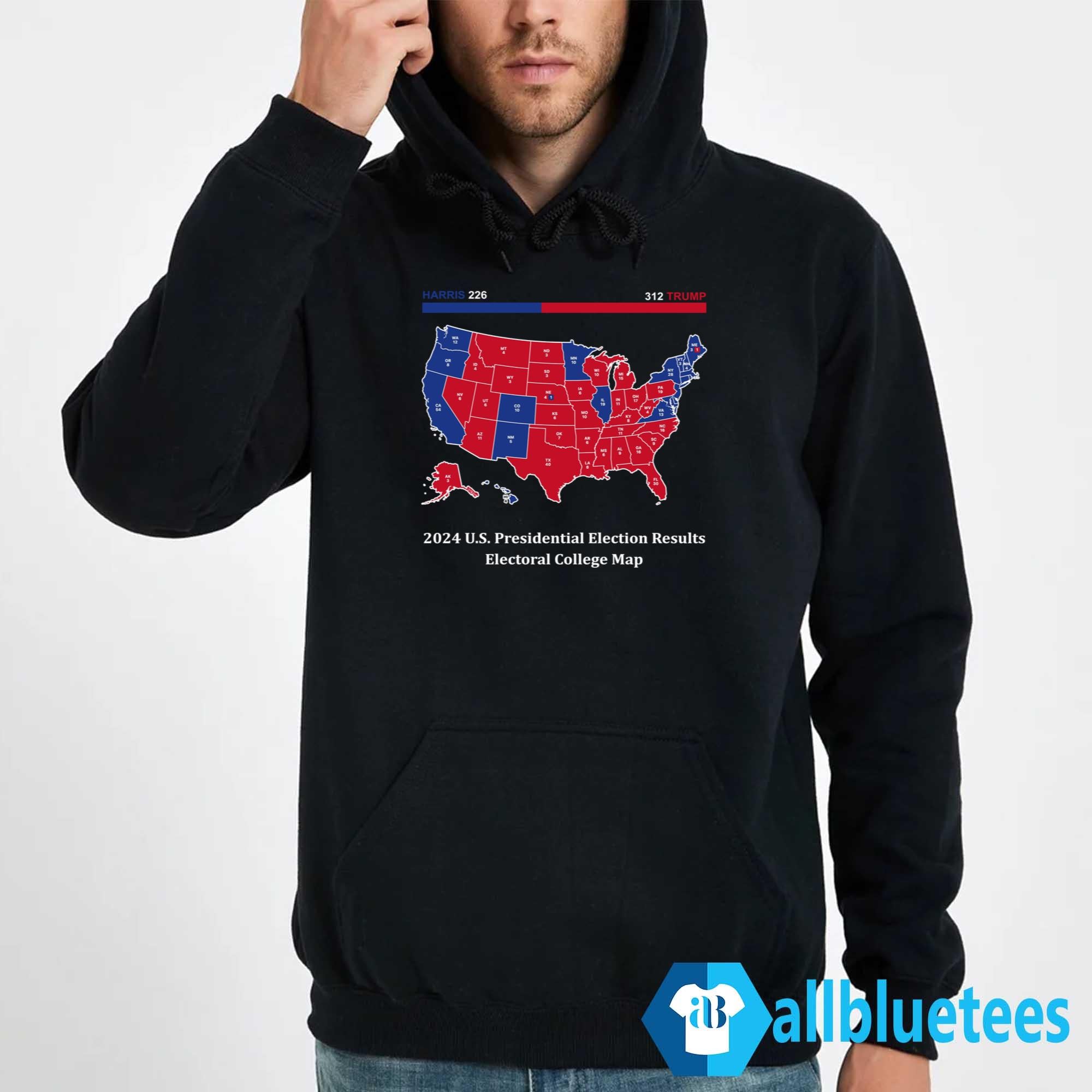 2024 US Presidential Election Results Electoral College Map Shirt