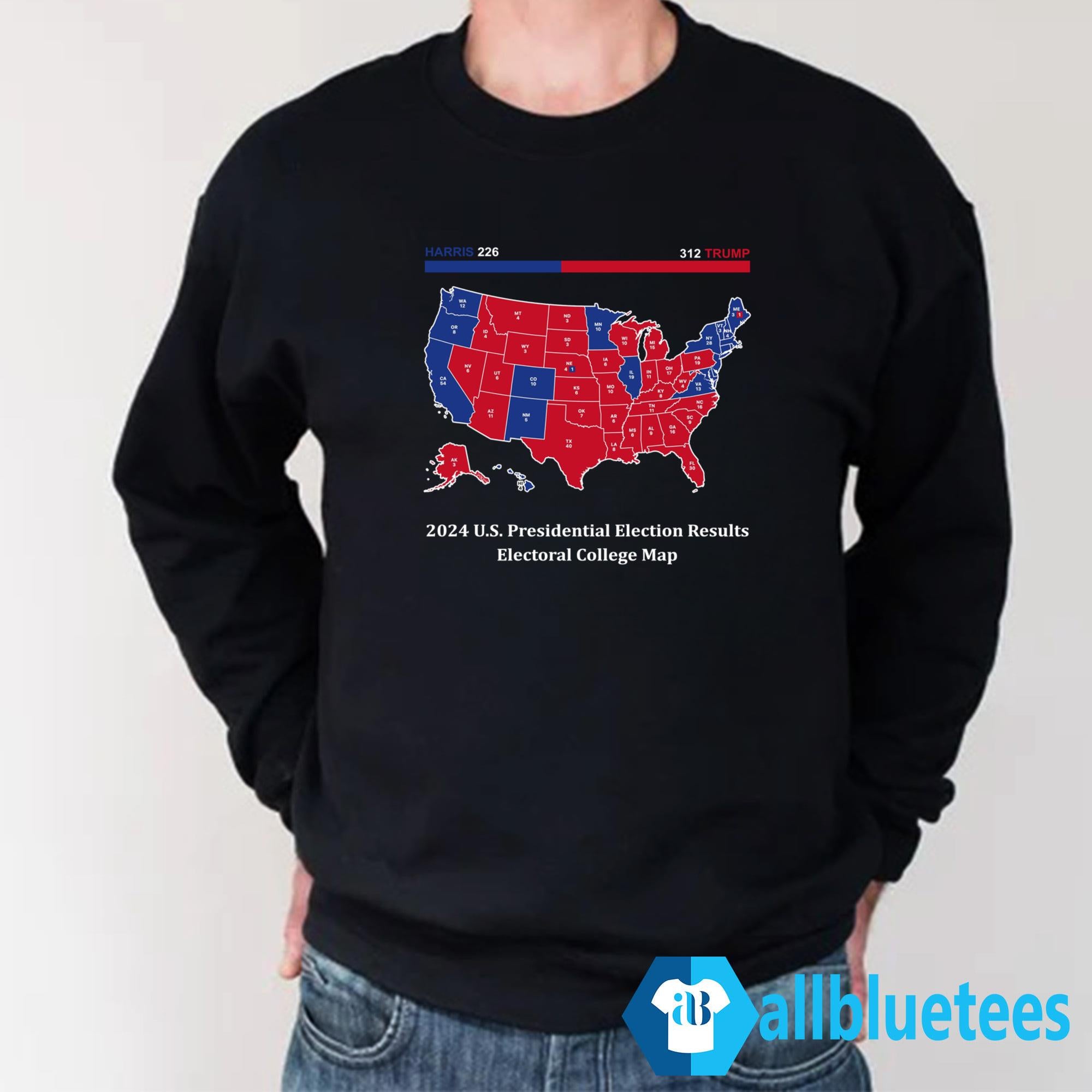 2024 US Presidential Election Results Electoral College Map Shirt
