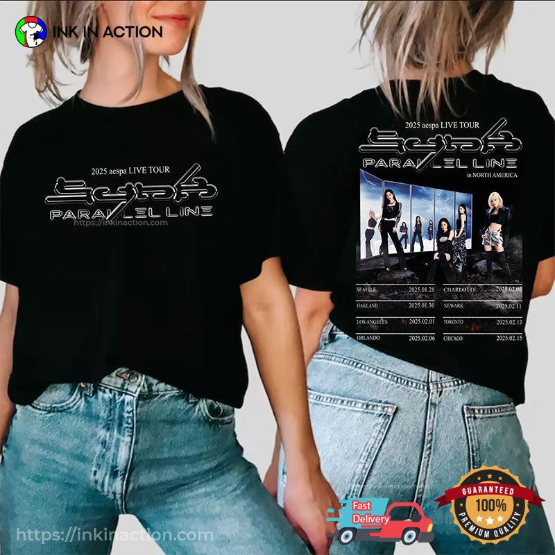 2025 Aespa Synk Parallel Line World Tour 2025 2-sided T-shirt