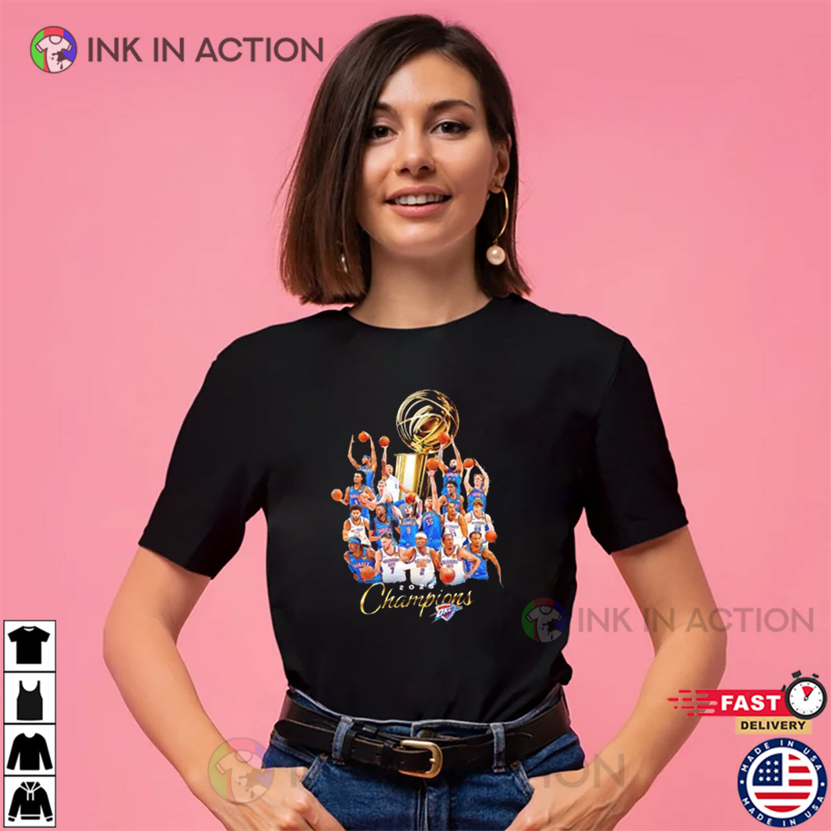 2025 NBA Champions Oklahoma City Thunder Basketball T-shirt