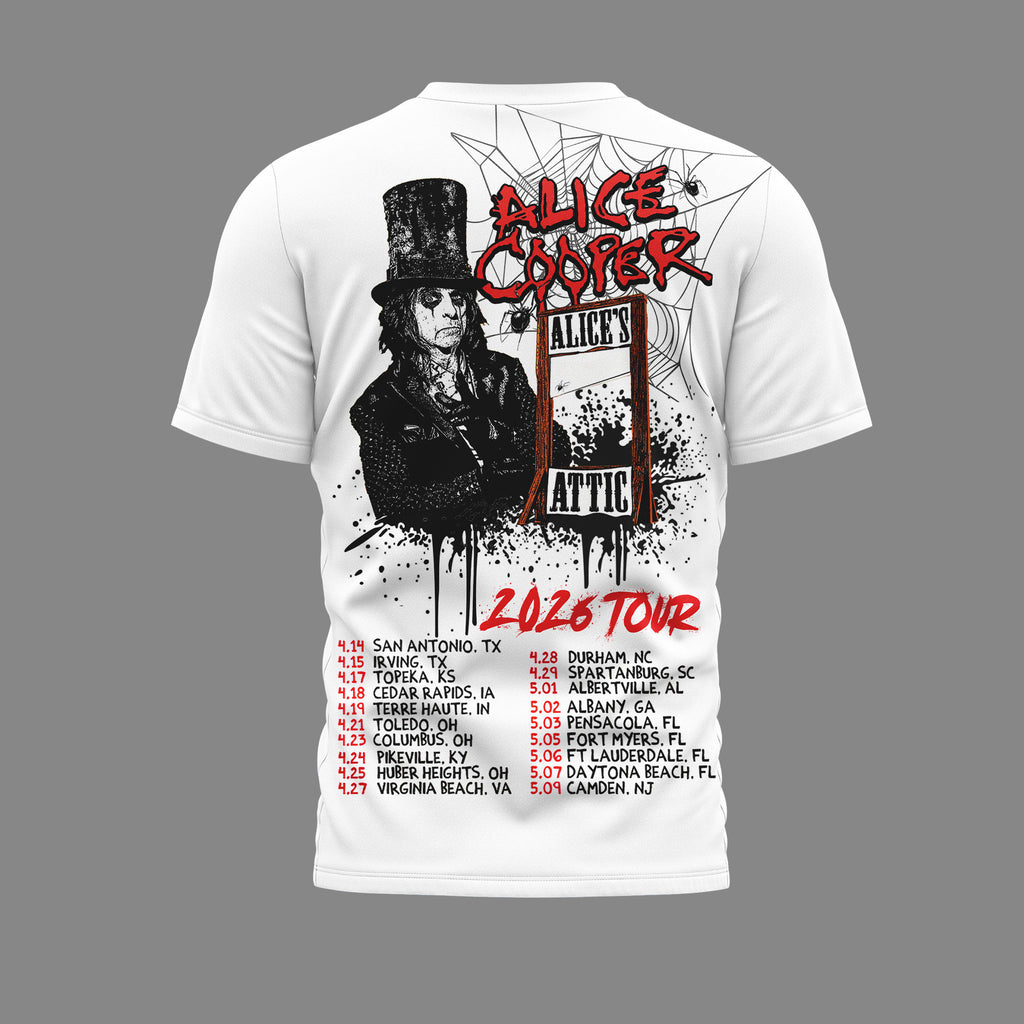 Alice Cooper Alice’s Attic 2026 Tour T-Shirt