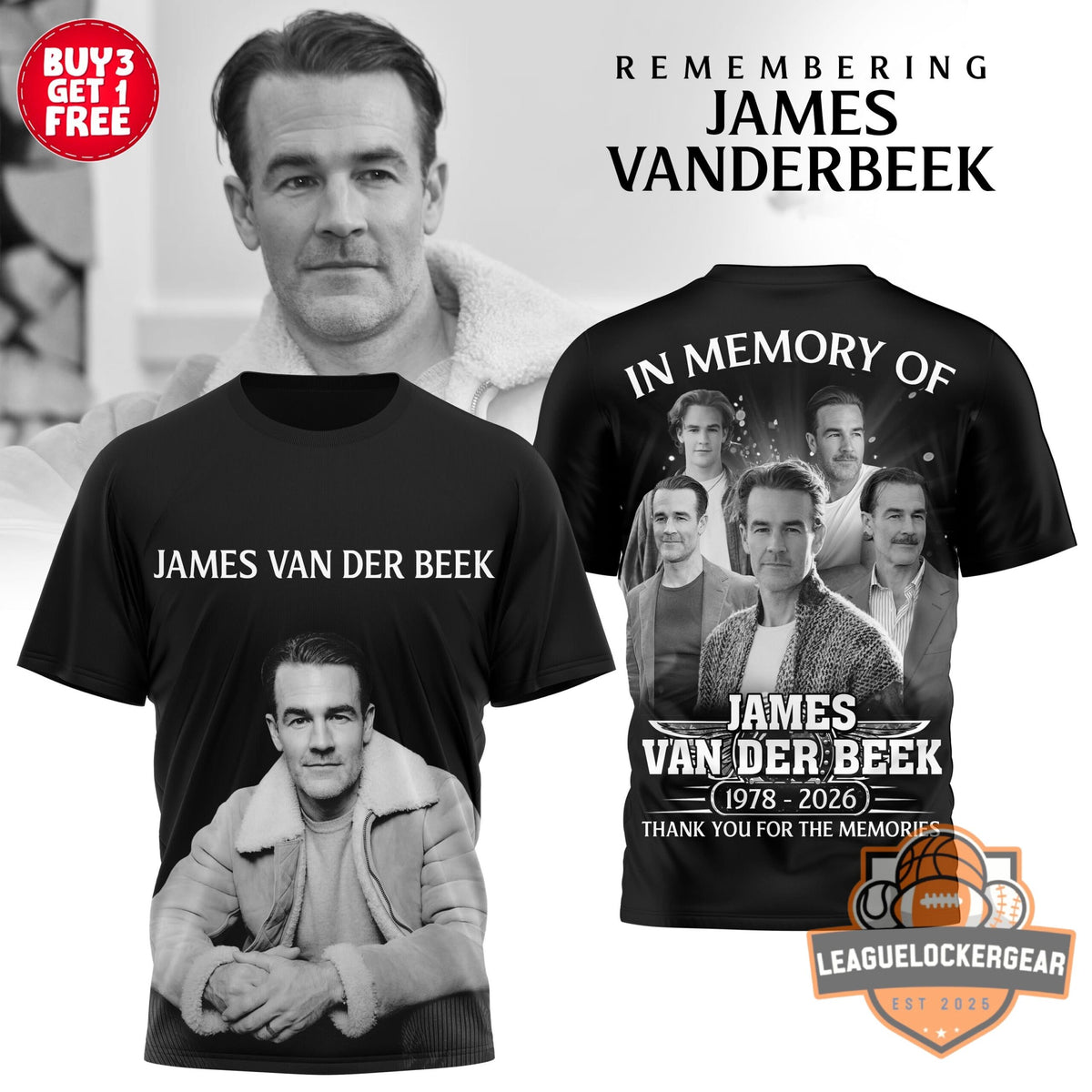 James Van Der Beek In Memory Of 1978-2026 T-Shirt