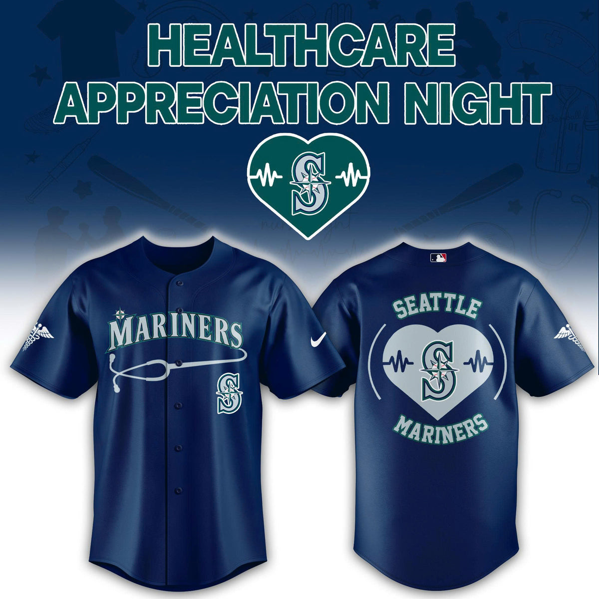Seattle Mariners Healthcare Appreciation Night Baseball Jersey