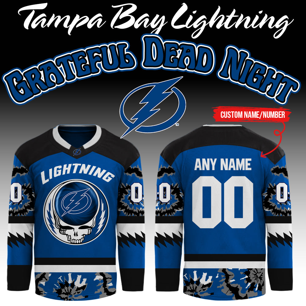 Tampa Bay Lightning Grateful Dead Night Custom Hockey Jersey