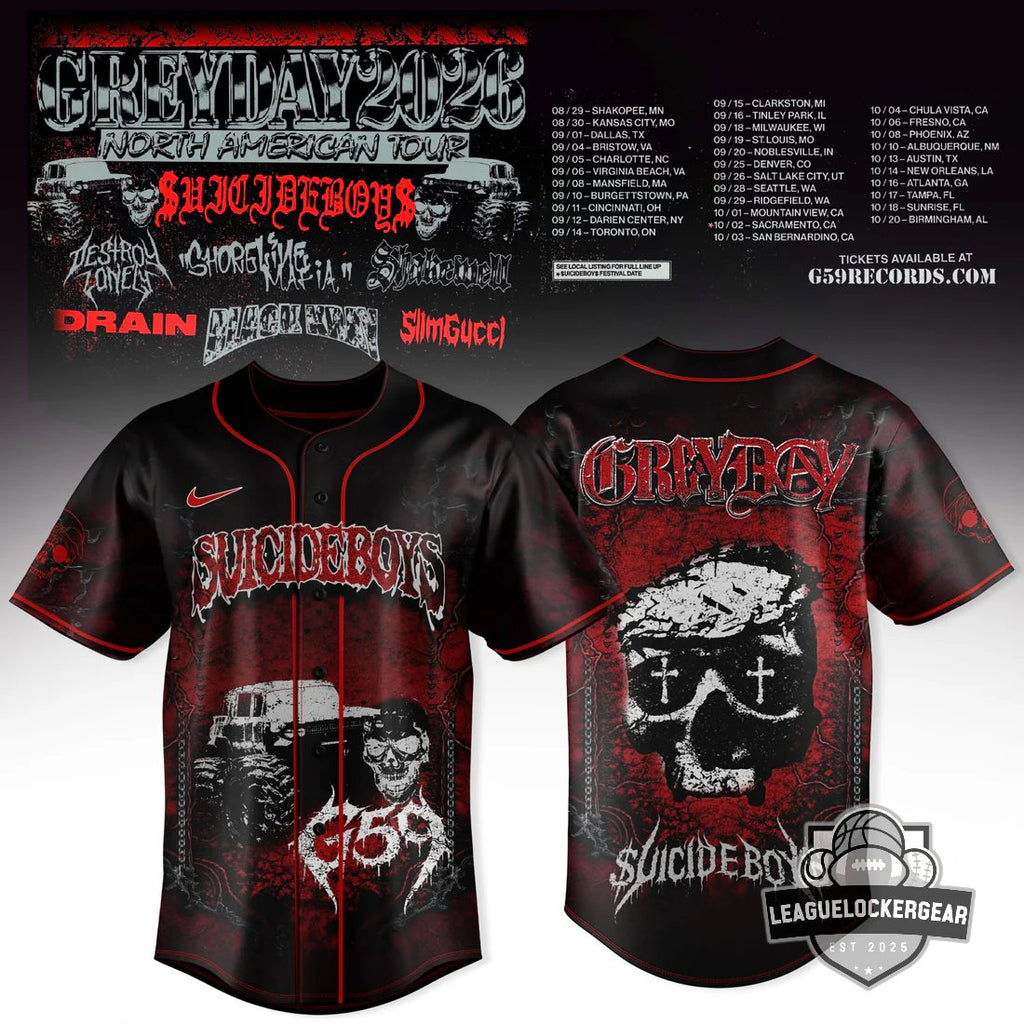 $uicideboy$ Grey Day 2026 North American Tour Baseball Jersey