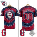 Cleveland Guardians x Grateful Dead Steal Your Face Tie Dye Baseball Jersey