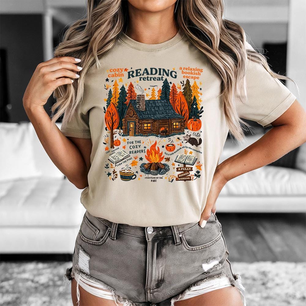 Reading Retreat Fall Book Lover Book Fall Tee Autumn Readers Book Lover Reader Book Club (4)