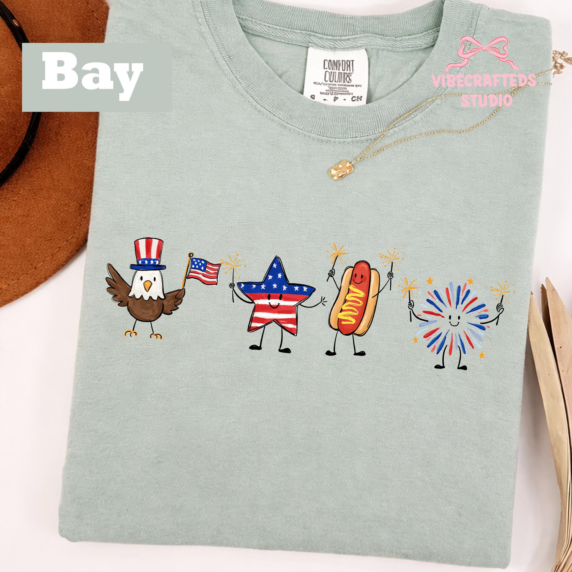 4th July Patriotic Eagle Star Hotdog Firework Tee America Comfort Colors Usa Tee Independence Day (4)