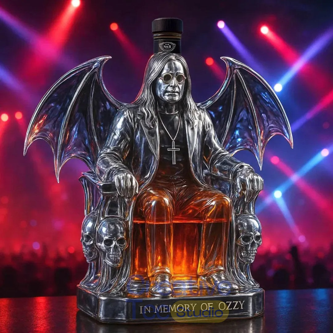 In Memory of Ozzy Osbourne Whiskey Bottle