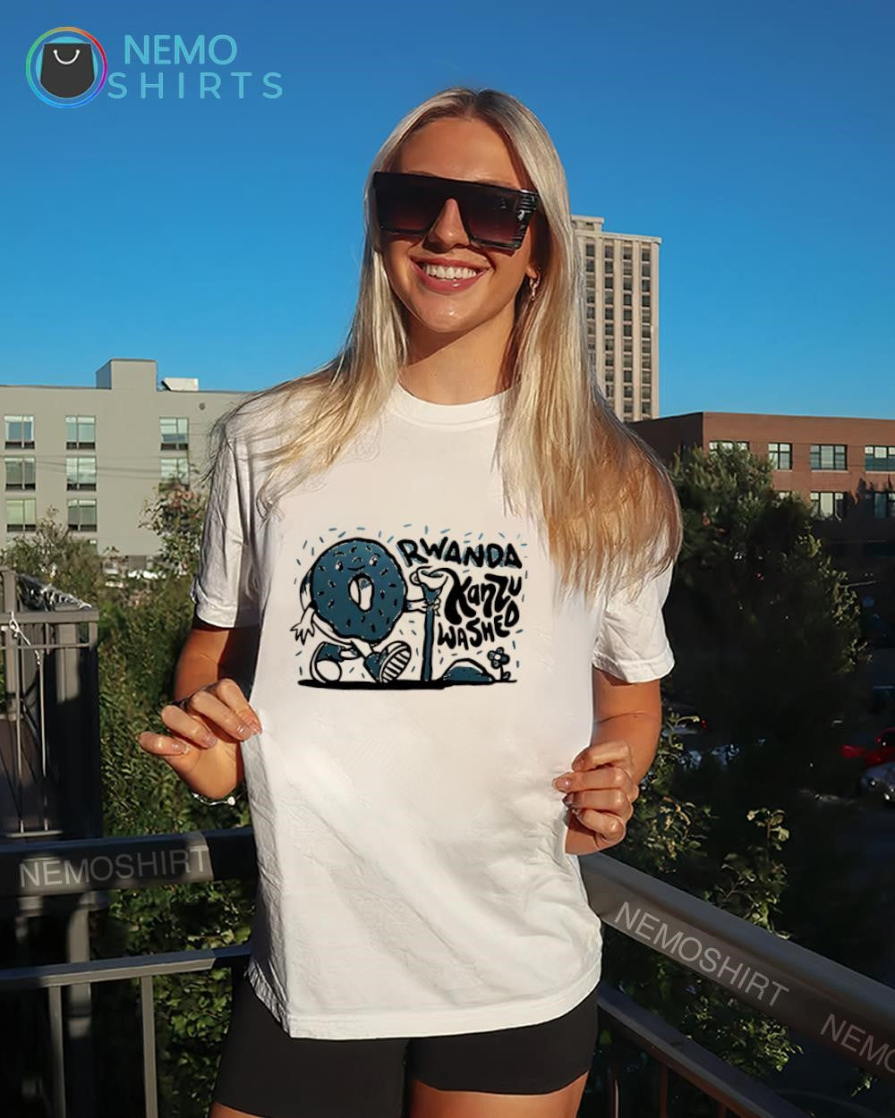 Rwanda Kanzu washed donut shirt