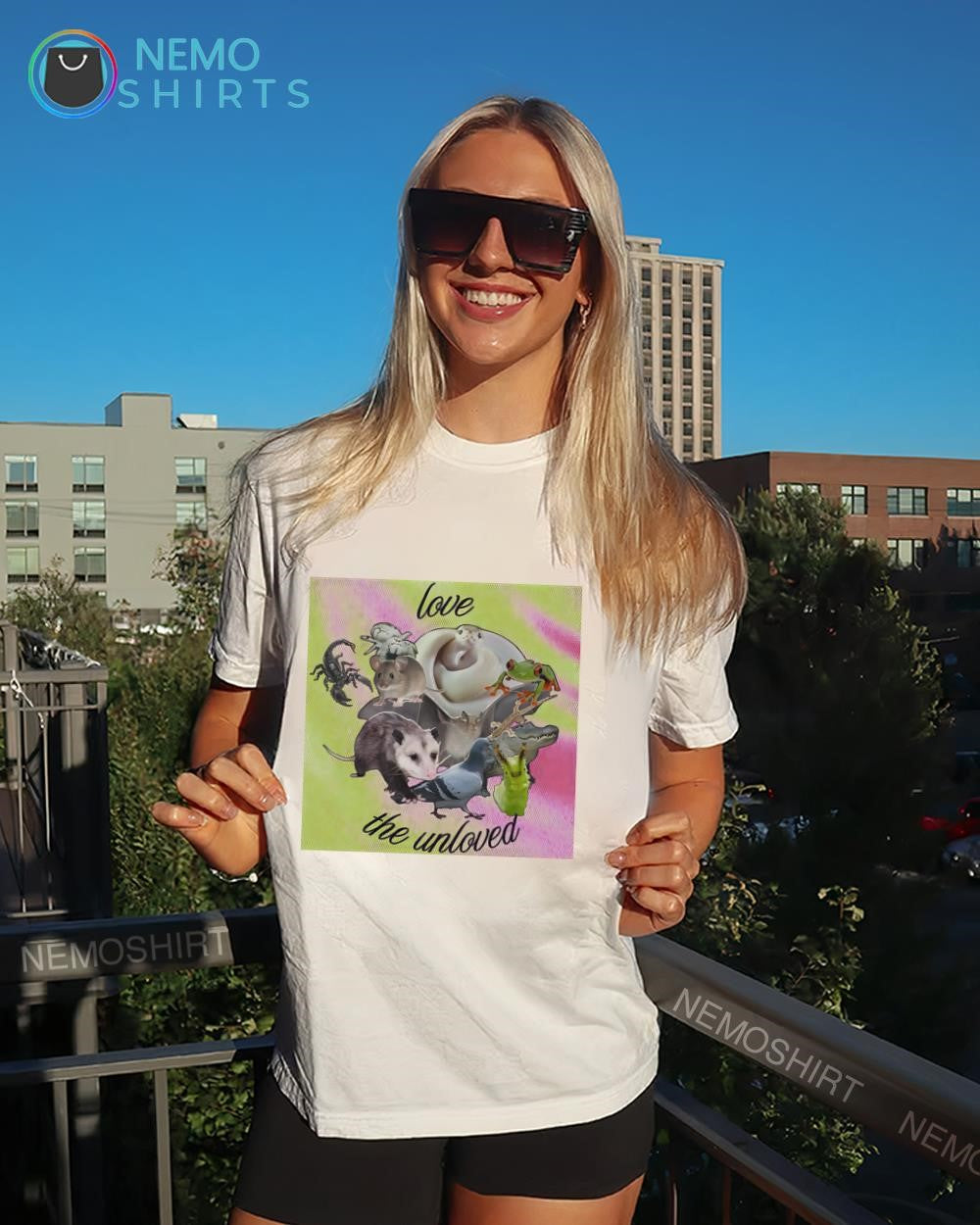 Animals love the unloved critter collage shirt