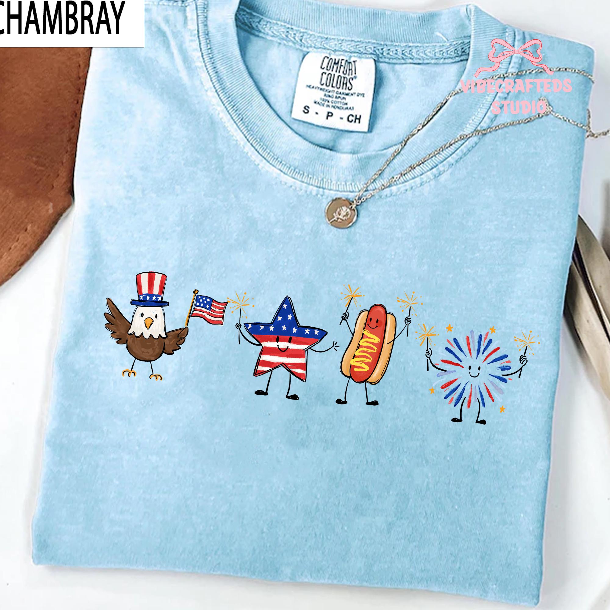 4th July Patriotic Eagle Star Hotdog Firework Tee America Comfort Colors Usa Tee Independence Day (5)