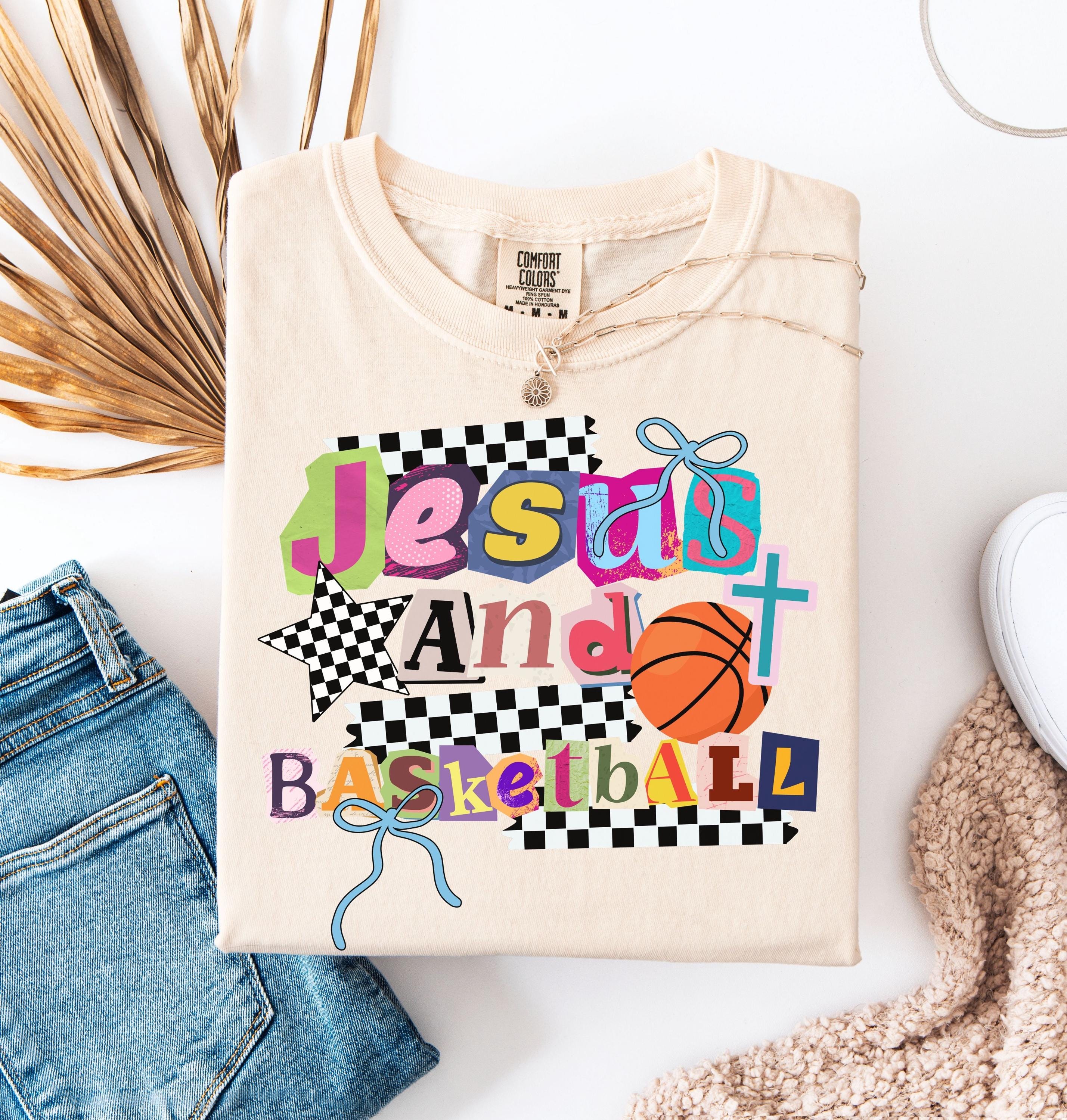 Comfort Colors Jesus Basketball Christian Basketball Mom Faith Sports Game Day Basketball (5)