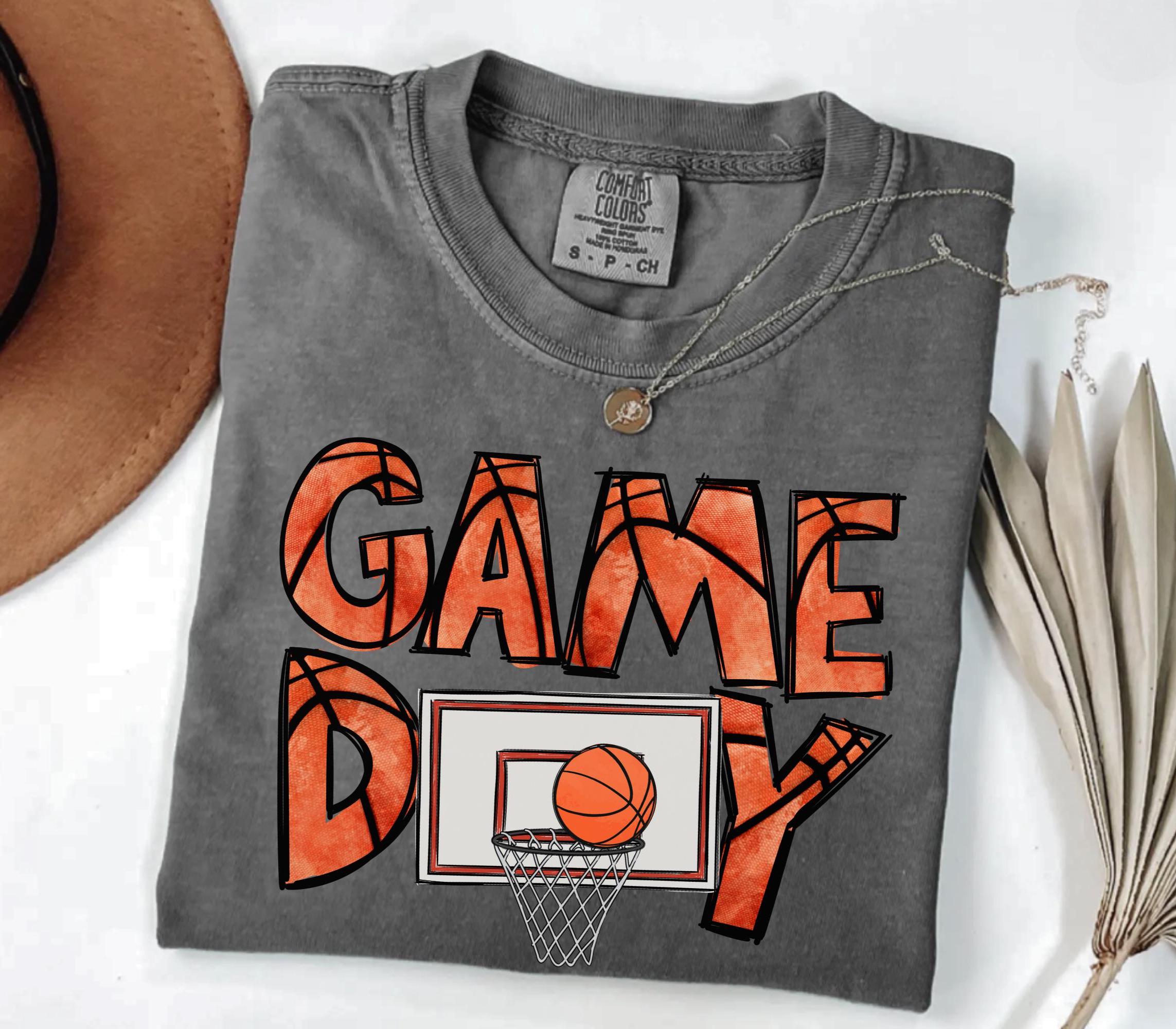 Basketball Game Day Comfort Colors Basketball Sports Mom Fan Tee (5)