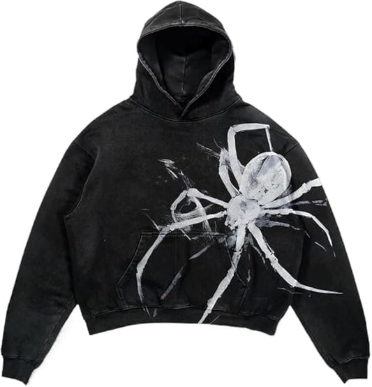 Unisex Spider/Skull Horror Hoodie Y2K Dark Streetwear Gothic Punk High Street Fashion Halloween Must-Have