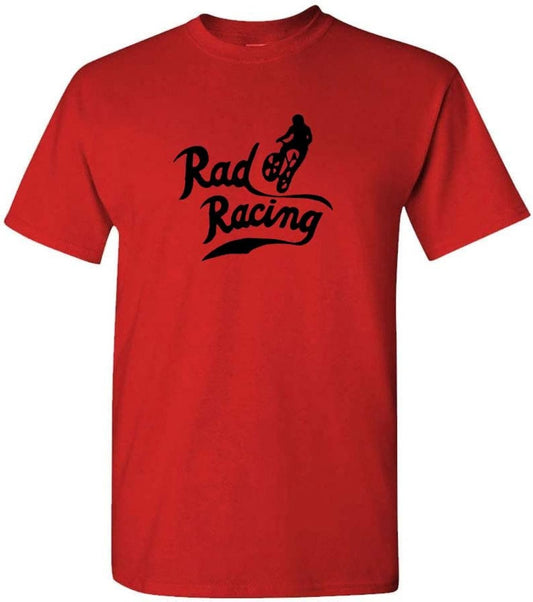 Rad Movie BMX Racing T-Shirt Featuring The 1980's fad - Perfect Rad DVD Bicycle Tricks Tee for Enthusiasts