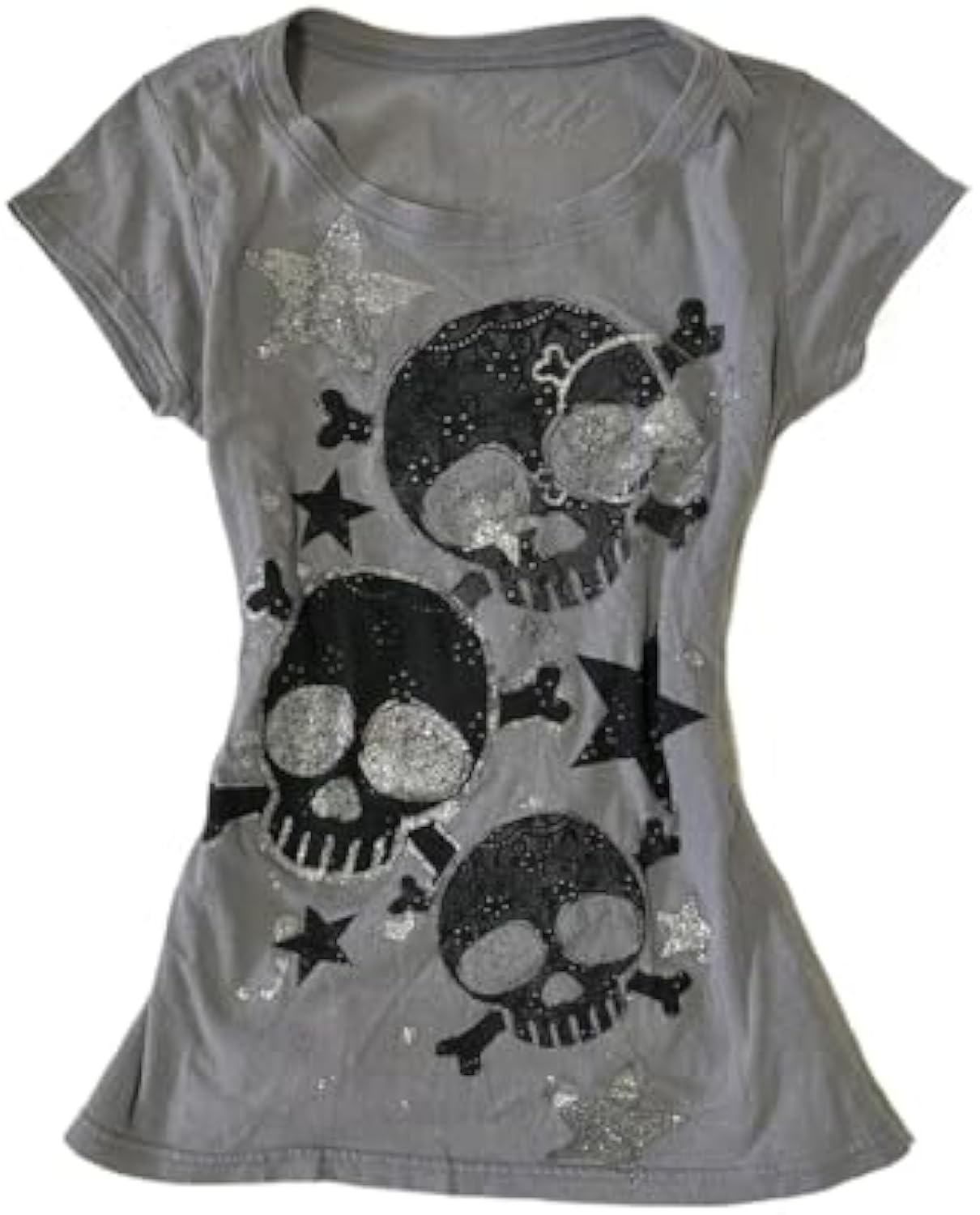 Y2K Grunge T-Shirt Vintage Skull Star Graphic Baby Tee Alt Punk Short Sleeve Crop Top 90s Harajuku Emo Streetwear