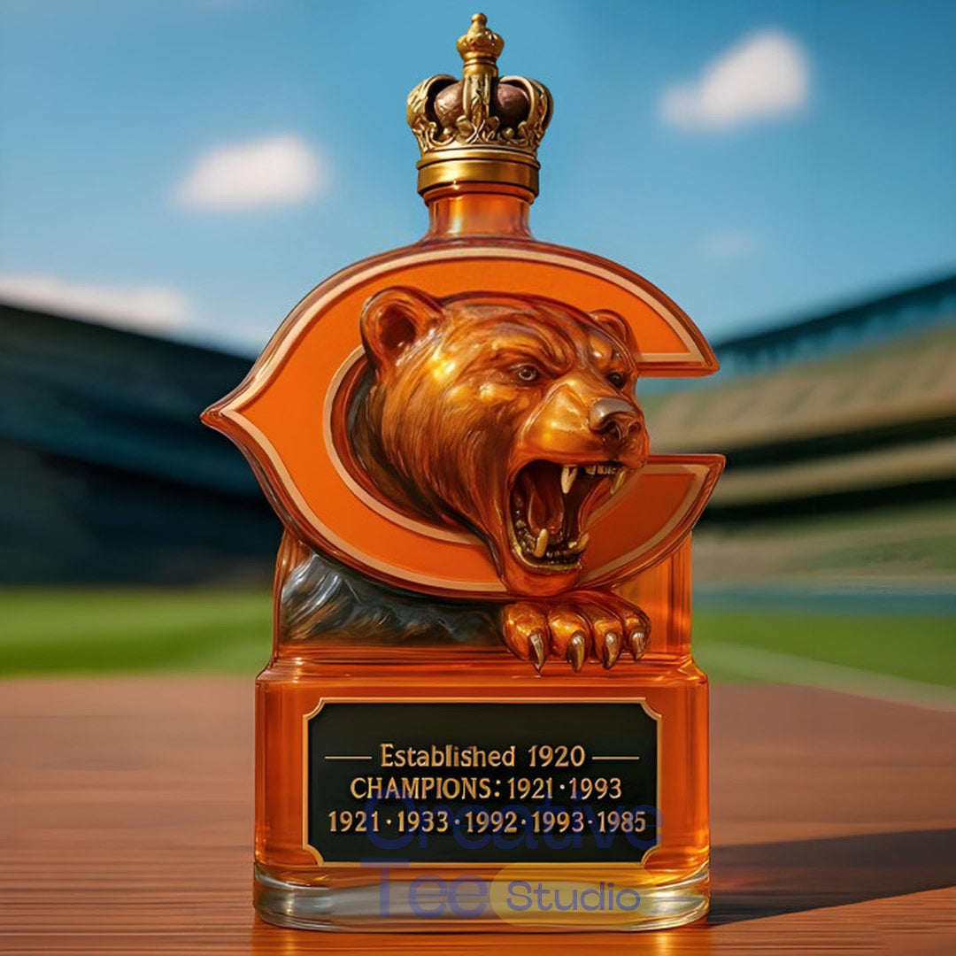 Chicago Bears Champs Whiskey Bottle